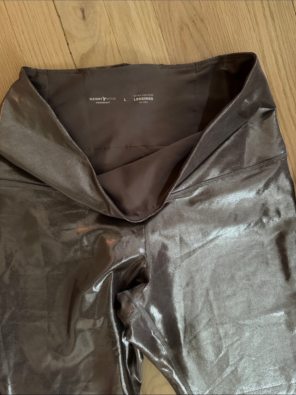Old Navy Metallic Brown High-Rise Leggings